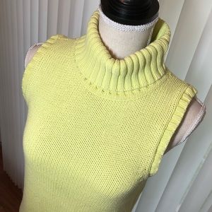 MOSSIMO green sleeveless turtleneck sweater top L